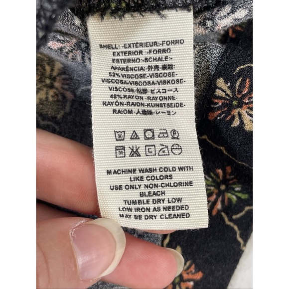 Free People Debbie Dot Romber Womens‎ Size Extra Small Black Floral Boho Hippie - Picture 11 of 14